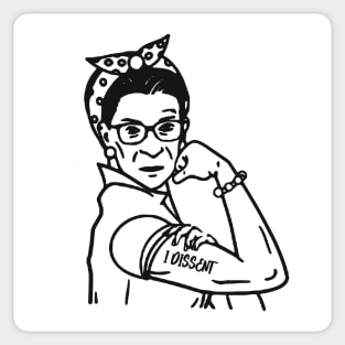 RBG - I dissent - Rosie Riveter - We can do it Sticker